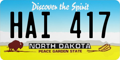 ND license plate HAI417