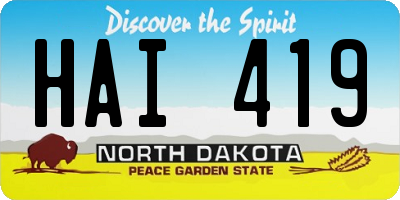 ND license plate HAI419