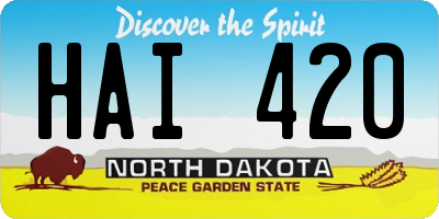 ND license plate HAI420