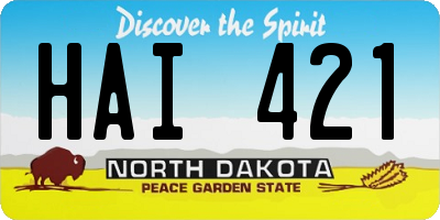 ND license plate HAI421