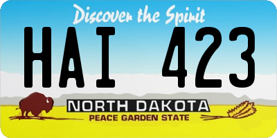 ND license plate HAI423