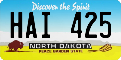 ND license plate HAI425