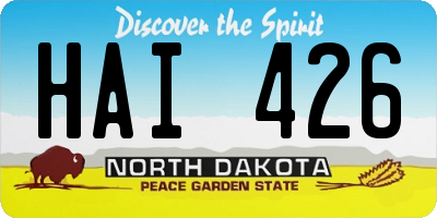 ND license plate HAI426