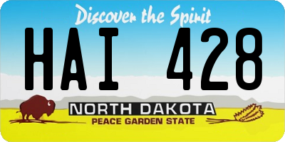 ND license plate HAI428