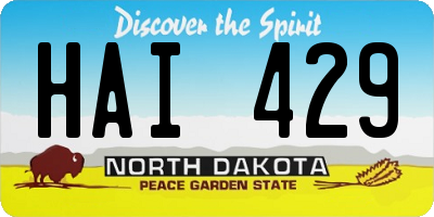 ND license plate HAI429
