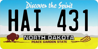 ND license plate HAI431