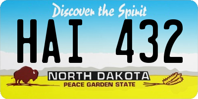 ND license plate HAI432