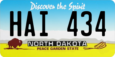 ND license plate HAI434