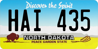ND license plate HAI435