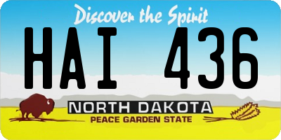 ND license plate HAI436