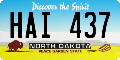 ND license plate HAI437