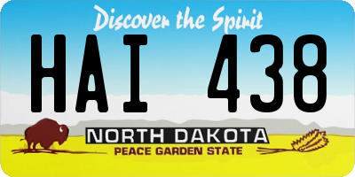 ND license plate HAI438