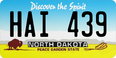 ND license plate HAI439