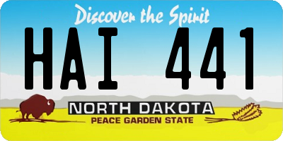 ND license plate HAI441