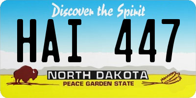 ND license plate HAI447