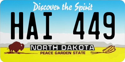 ND license plate HAI449