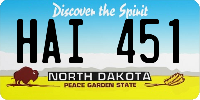 ND license plate HAI451