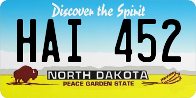 ND license plate HAI452