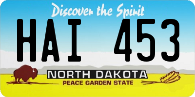 ND license plate HAI453