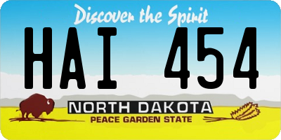 ND license plate HAI454