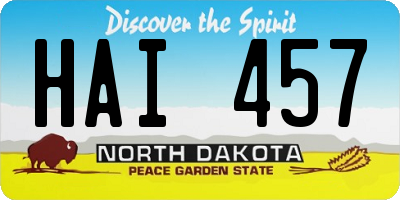 ND license plate HAI457