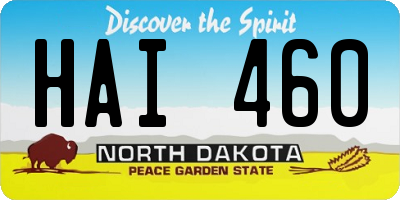 ND license plate HAI460
