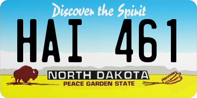 ND license plate HAI461