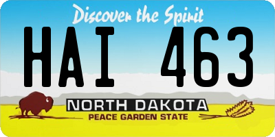 ND license plate HAI463