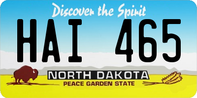 ND license plate HAI465