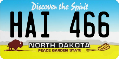 ND license plate HAI466