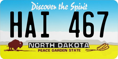ND license plate HAI467