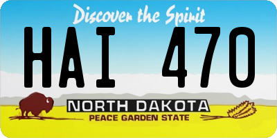 ND license plate HAI470