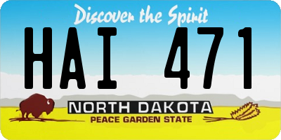 ND license plate HAI471