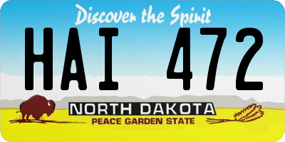 ND license plate HAI472