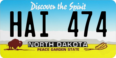 ND license plate HAI474