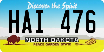 ND license plate HAI476