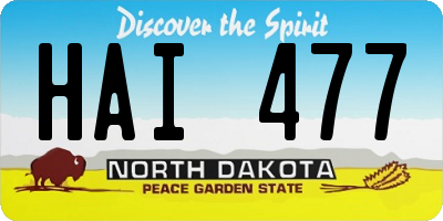 ND license plate HAI477