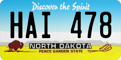 ND license plate HAI478