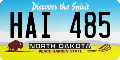 ND license plate HAI485