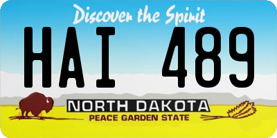 ND license plate HAI489