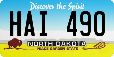 ND license plate HAI490