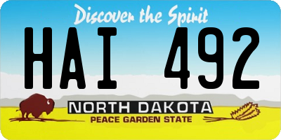 ND license plate HAI492