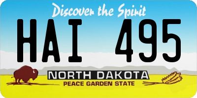 ND license plate HAI495