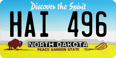 ND license plate HAI496