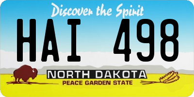ND license plate HAI498
