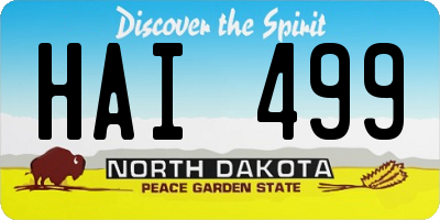 ND license plate HAI499