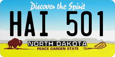 ND license plate HAI501