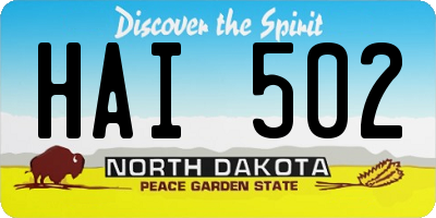 ND license plate HAI502