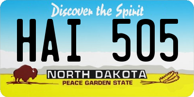 ND license plate HAI505