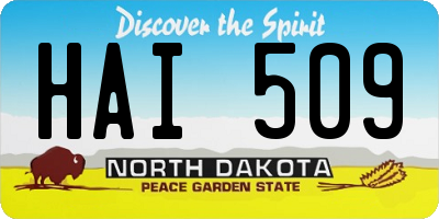 ND license plate HAI509